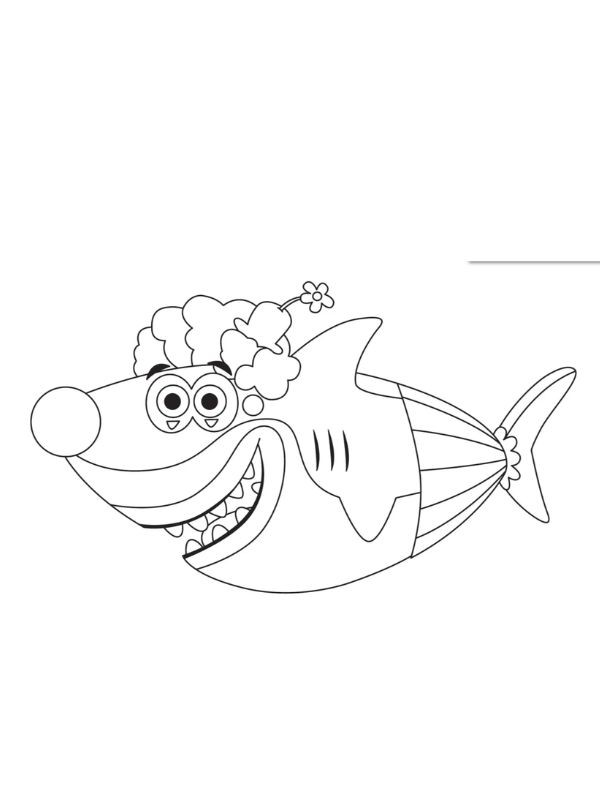 tranh tô màu cá mập​ 10