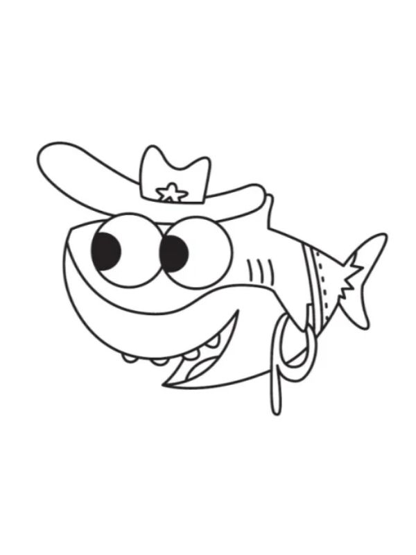 tranh tô màu cá mập​ 14