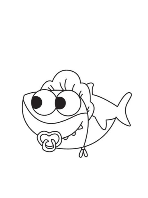 tranh tô màu cá mập​ 15