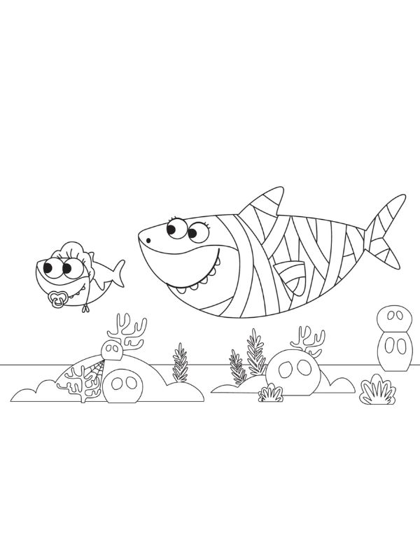 tranh tô màu cá mập​ 16