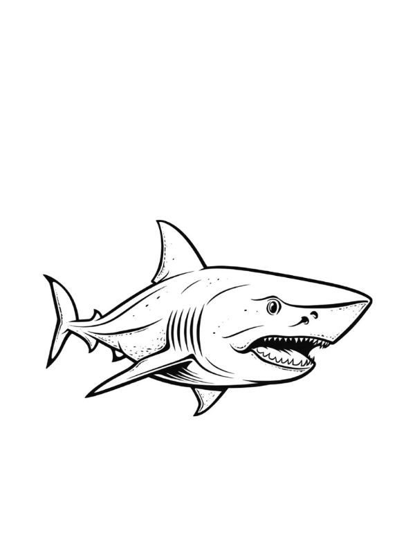tranh tô màu cá mập​ 19