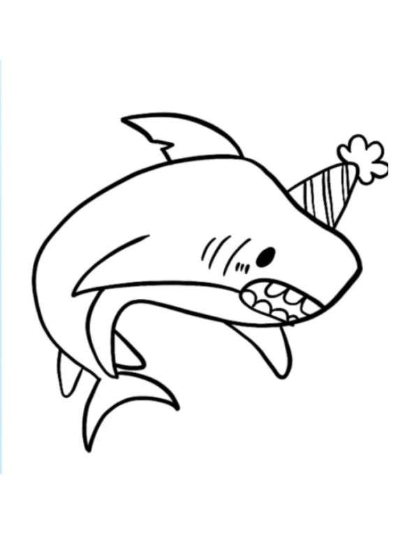 tranh tô màu cá mập​ 2