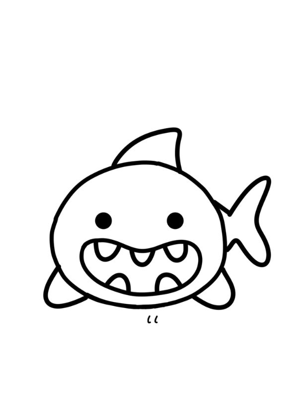 tranh tô màu cá mập​ 20