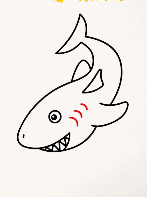 tranh tô màu cá mập​ 21