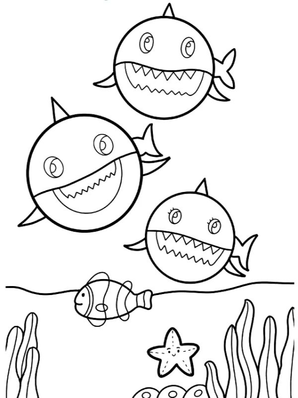 tranh tô màu cá mập​ 22