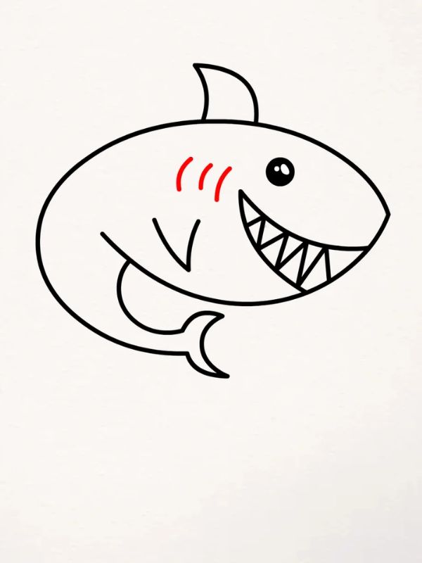 tranh tô màu cá mập​ 23