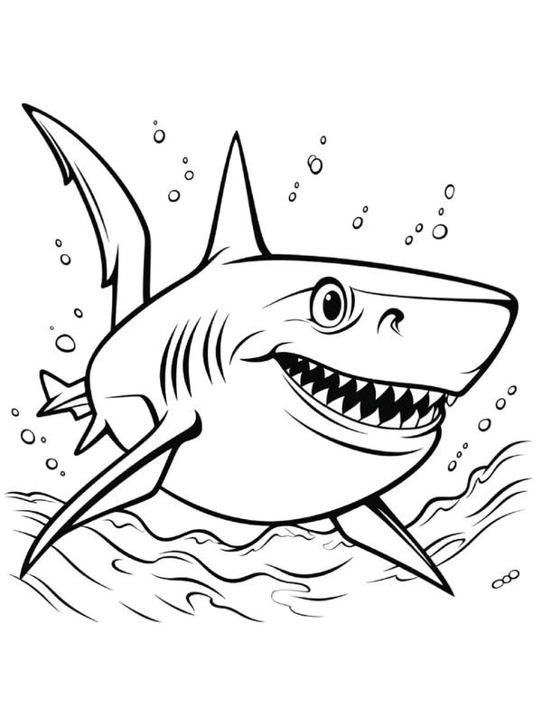 tranh tô màu cá mập​ 26