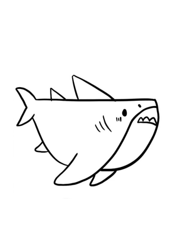 tranh tô màu cá mập​ 4