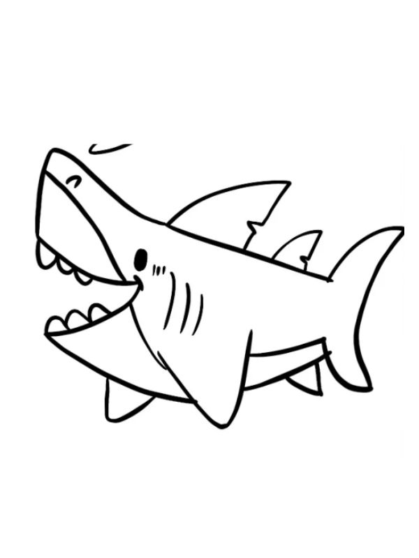 tranh tô màu cá mập​ 5