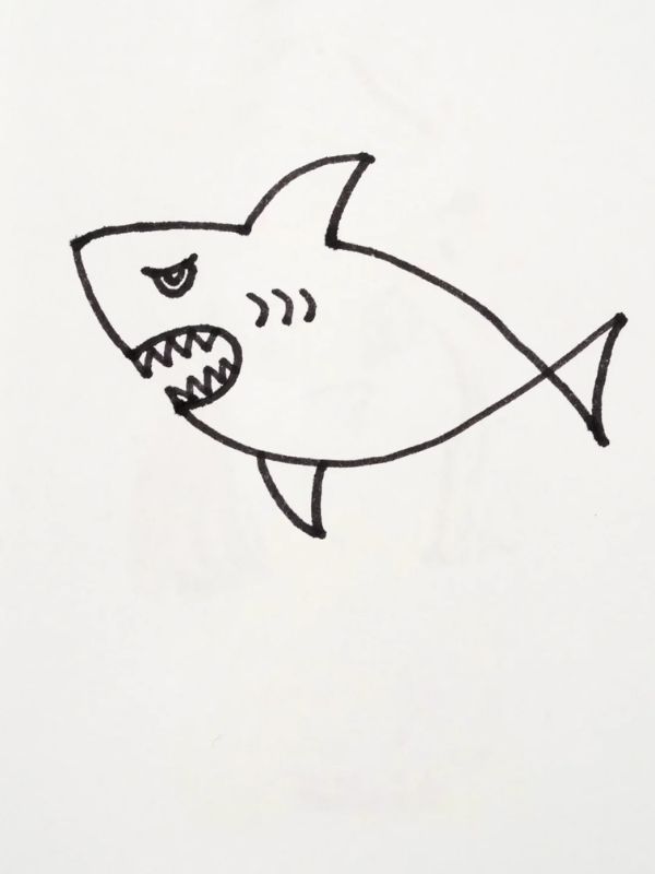 tranh tô màu cá mập​ 7