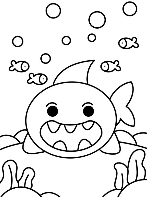 tranh tô màu cá mập​ 8