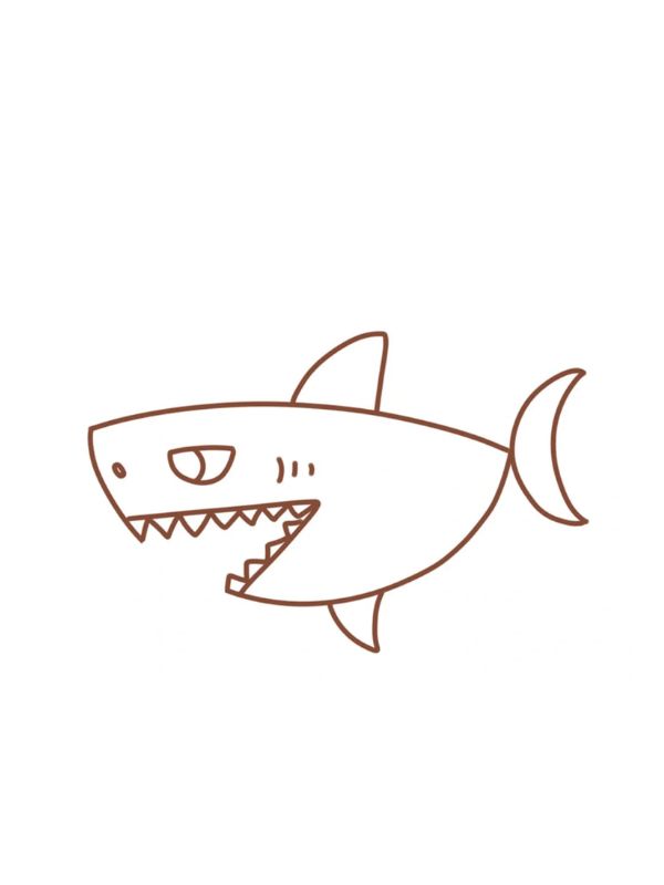 tranh tô màu cá mập​ 9