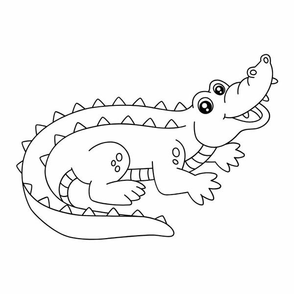 tranh tô màu cá sấu