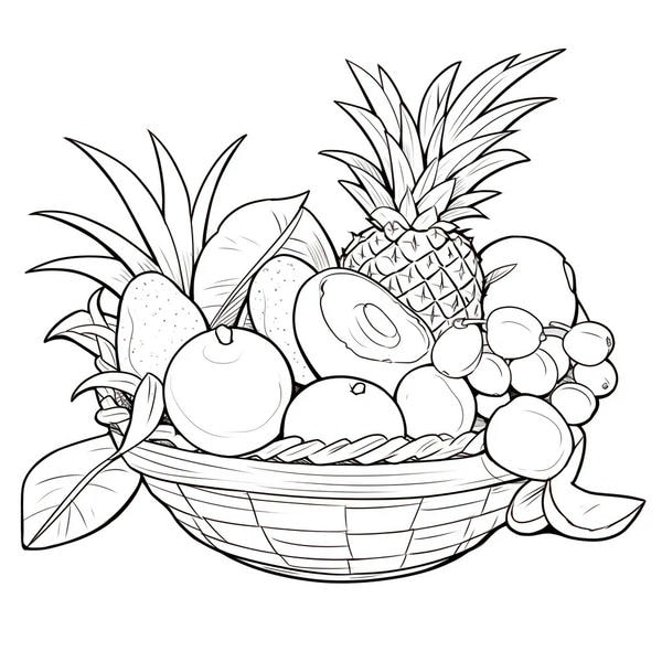 tranh tô màu các loại hoa quả