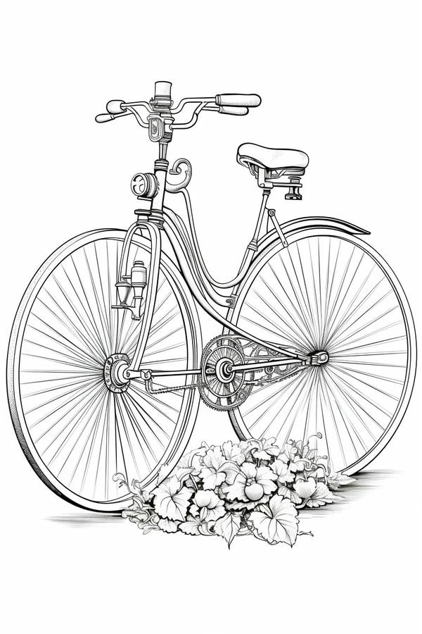 tranh tô màu chiếc xe đạp