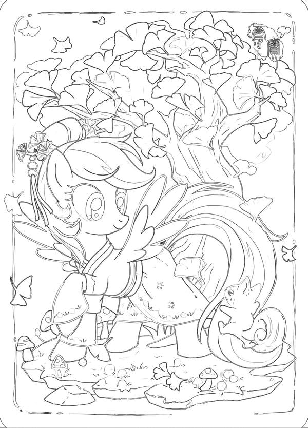 tranh tô màu cho bé ngựa pony 25