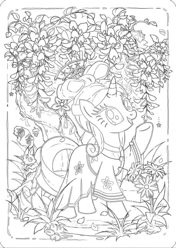 tranh tô màu cho bé ngựa pony