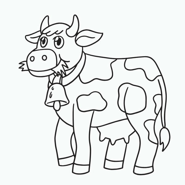 tranh tô màu con bò 1