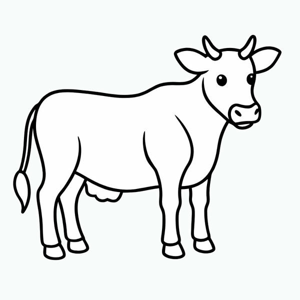 tranh tô màu con bò 10