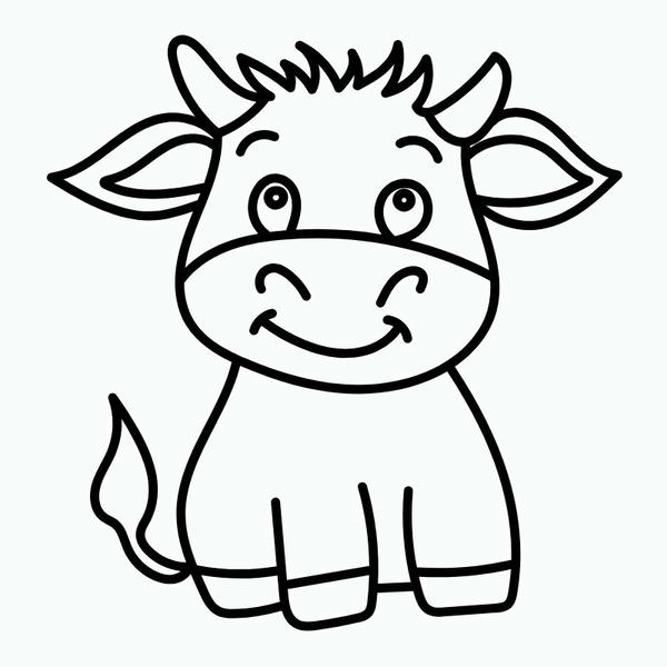 tranh tô màu con bò 13