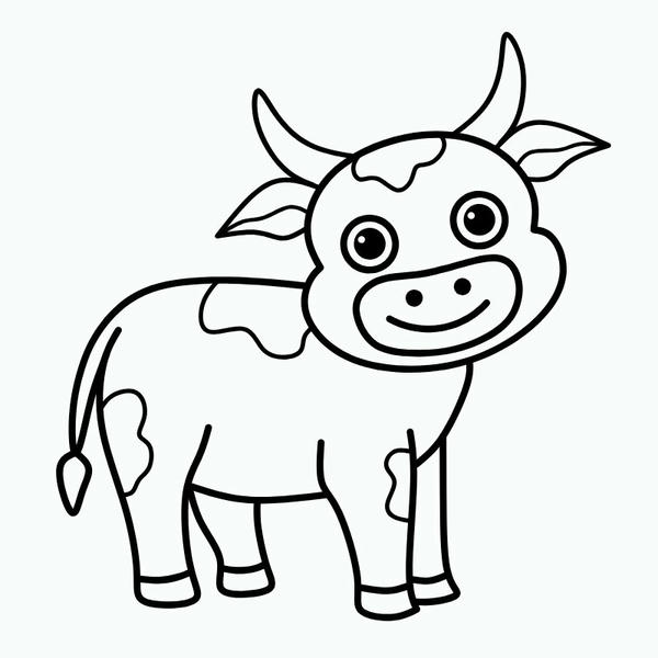 tranh tô màu con bò 15