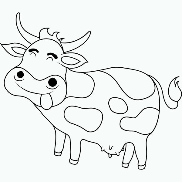 tranh tô màu con bò 16