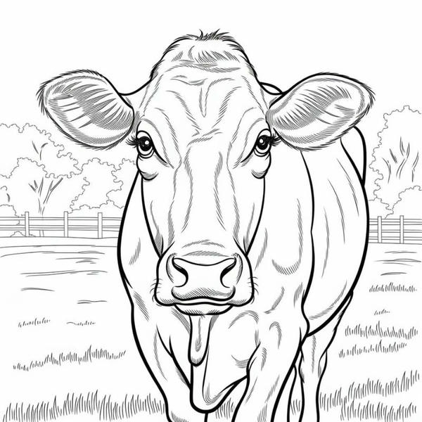tranh tô màu con bò 18