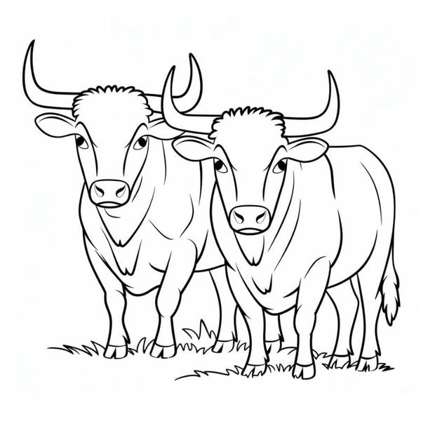 tranh tô màu con bò 19