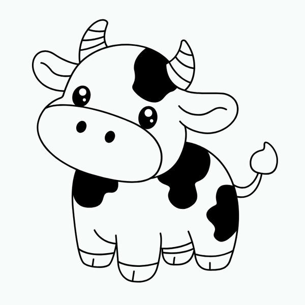 tranh tô màu con bò 2