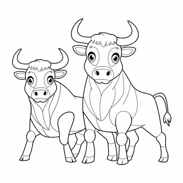 tranh tô màu con bò 20