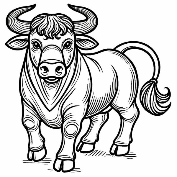 tranh tô màu con bò 24