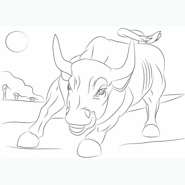tranh tô màu con bò 27