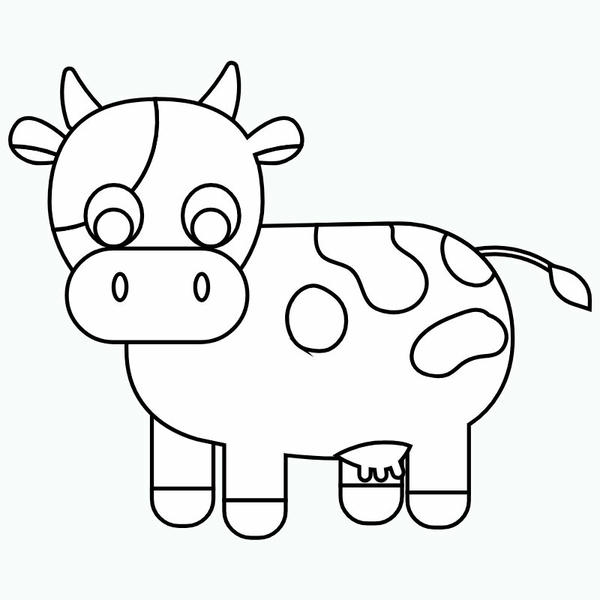 tranh tô màu con bò 4