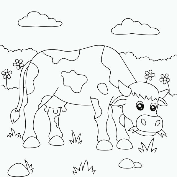 tranh tô màu con bò 5