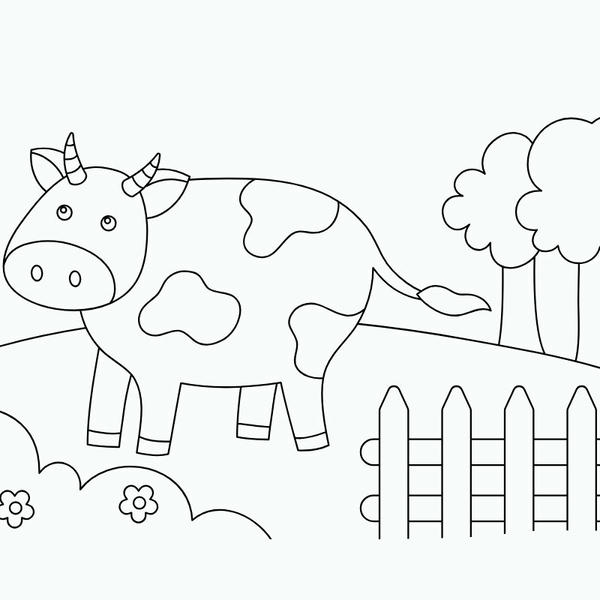 tranh tô màu con bò 6