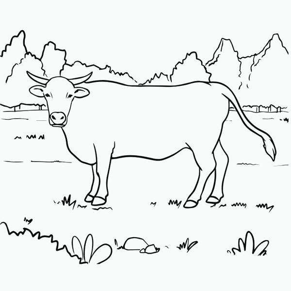 tranh tô màu con bò 7