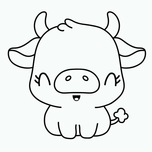 tranh tô màu con bò 8