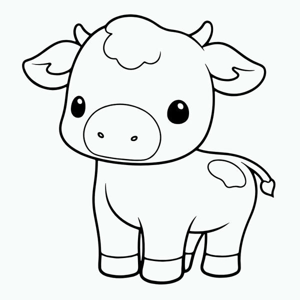 tranh tô màu con bò sữa