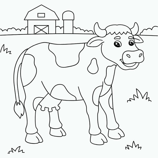 tranh tô màu con bò