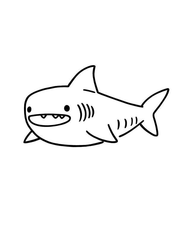tranh tô màu con cá mập