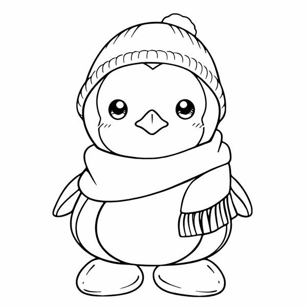 tranh tô màu con chim cánh cụt