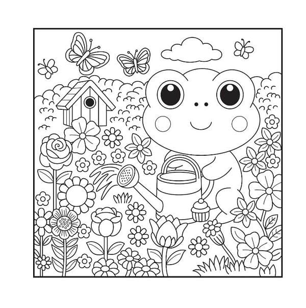 tranh tô màu con ếch 13