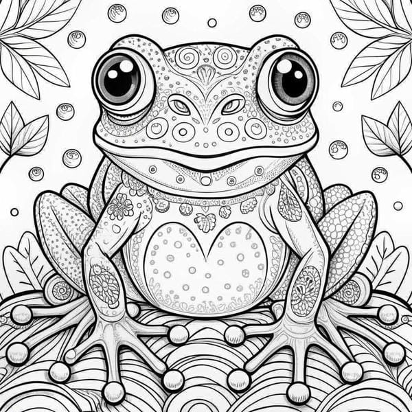 tranh tô màu con ếch 18