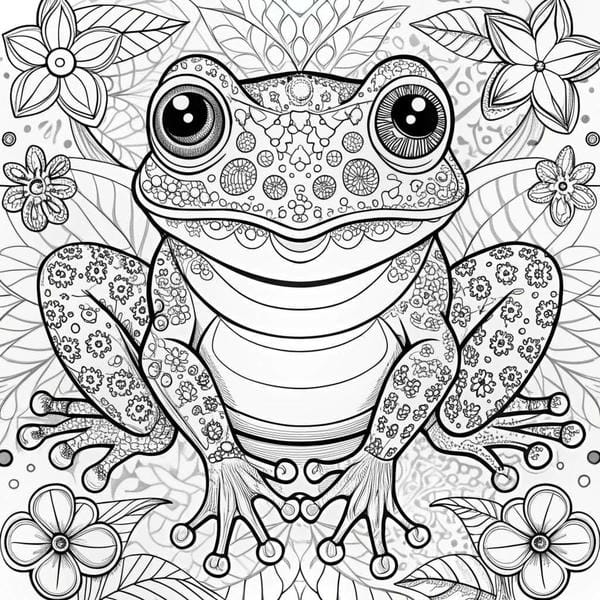 tranh tô màu con ếch 19