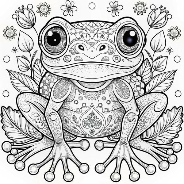 tranh tô màu con ếch 20