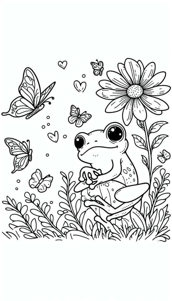 tranh tô màu con ếch 5
