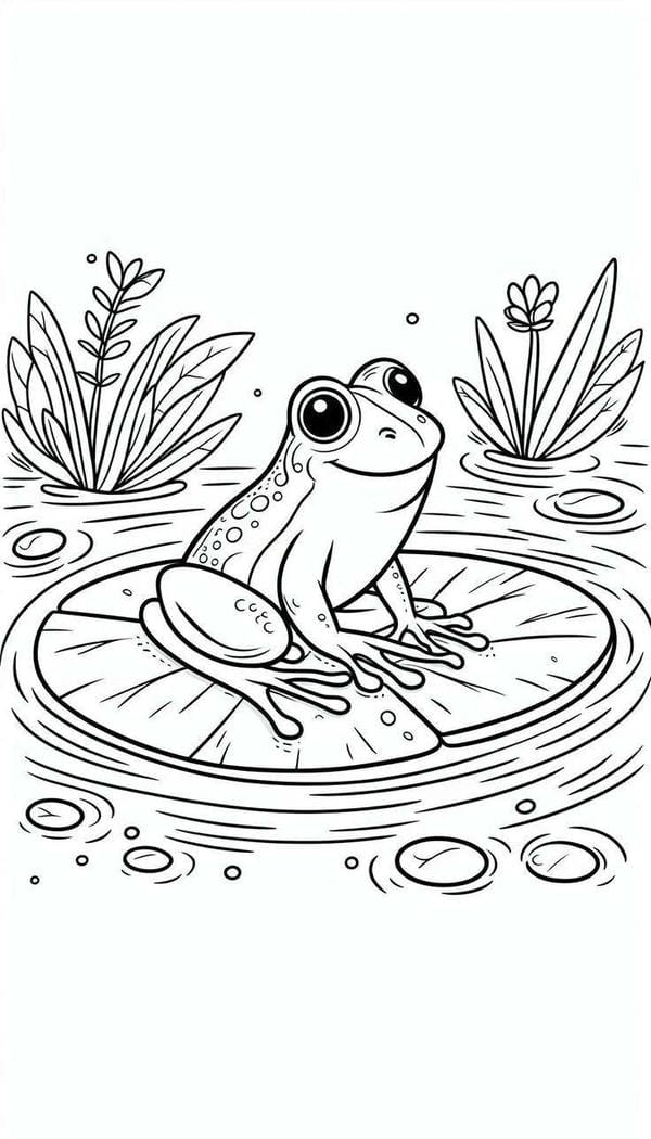 tranh tô màu con ếch 7