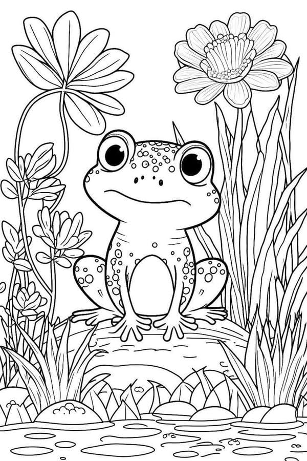 tranh tô màu con ếch 8