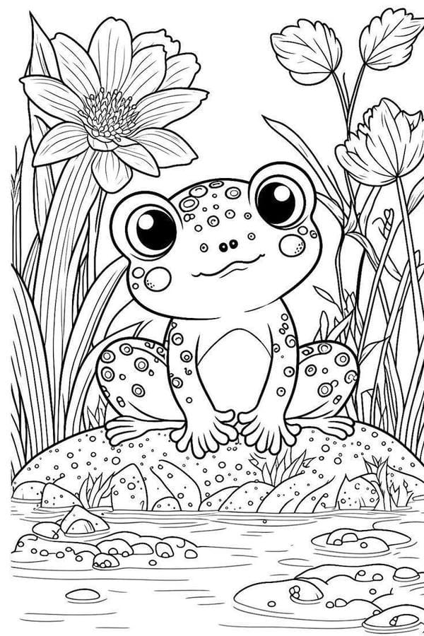 tranh tô màu con ếch 9