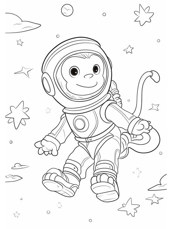 tranh tô màu con khỉ 11